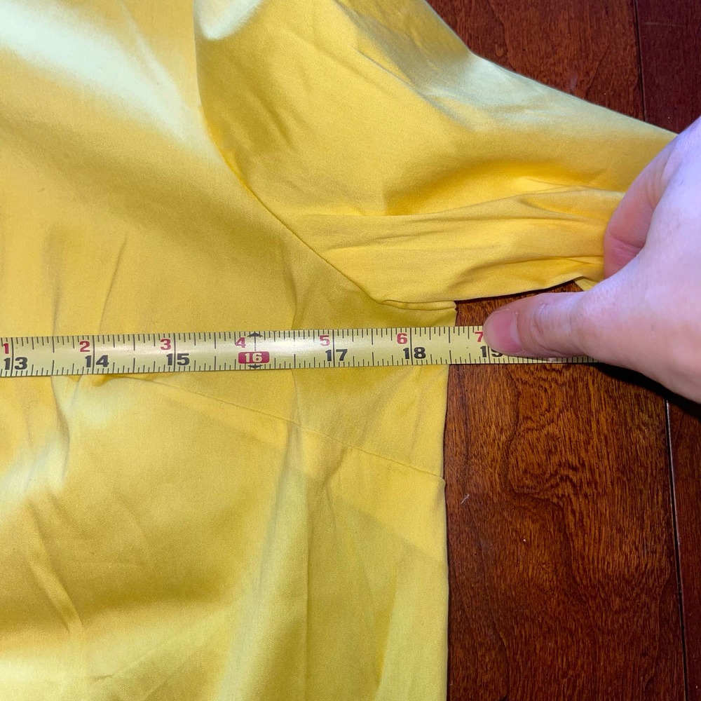 NWT Talbots Mp Bright Yellow Everyday Stretch Poplin Knot Long-sleeve Blouse - Picture 9 of 11